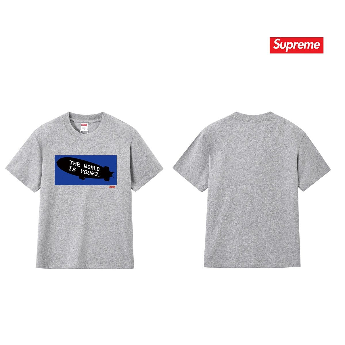 Supreme Blue Rectangle Brush Graphic T-Shirt