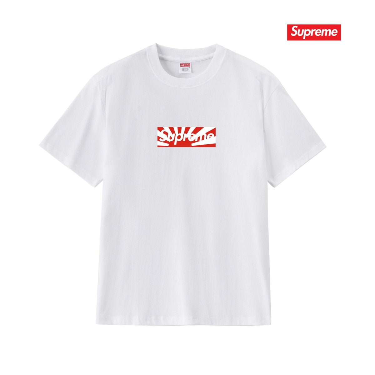 Supreme White Front Graphic Short-Sleeve T-Shirt