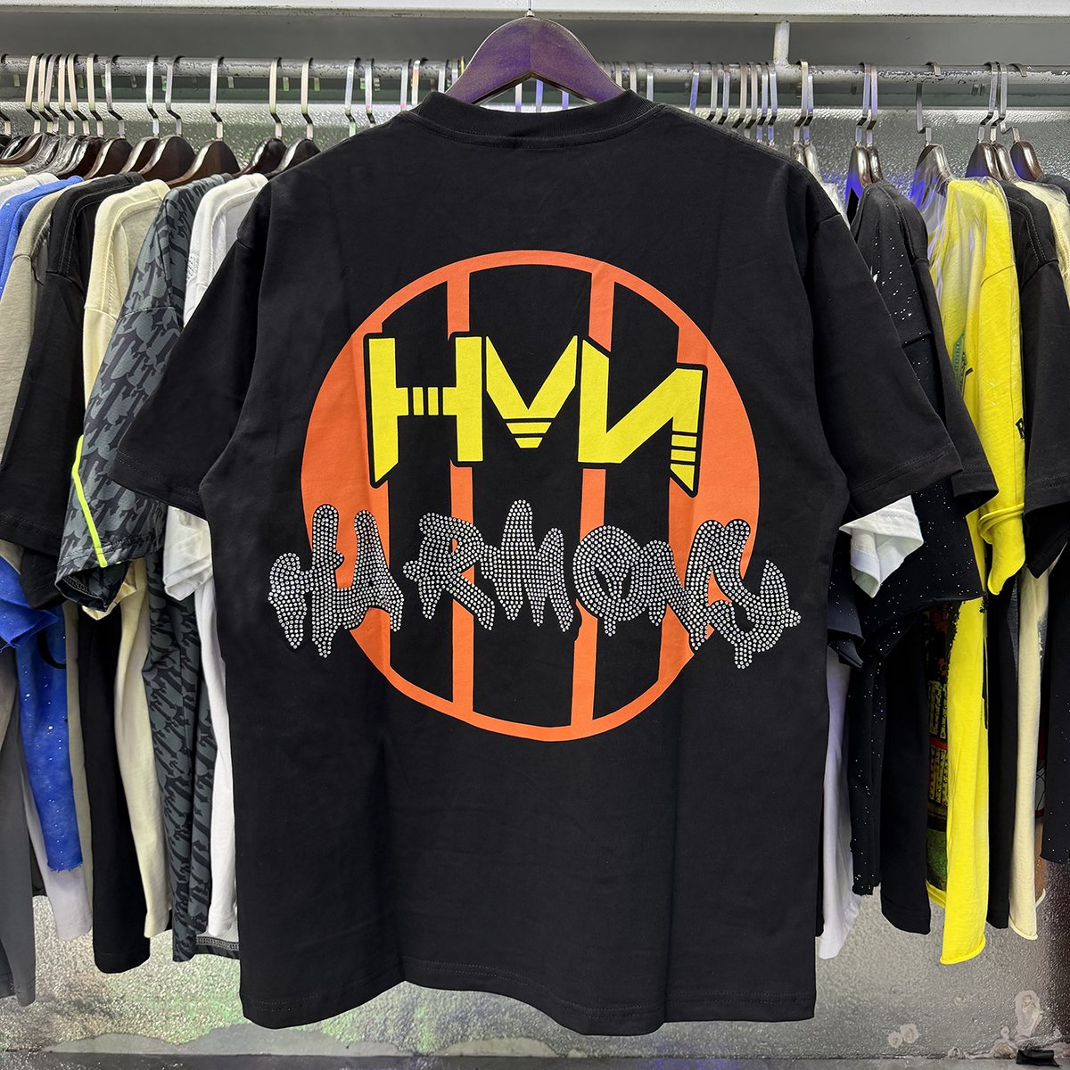 HARMONY Baseball Player Rhinestone Graphic T-Shirt