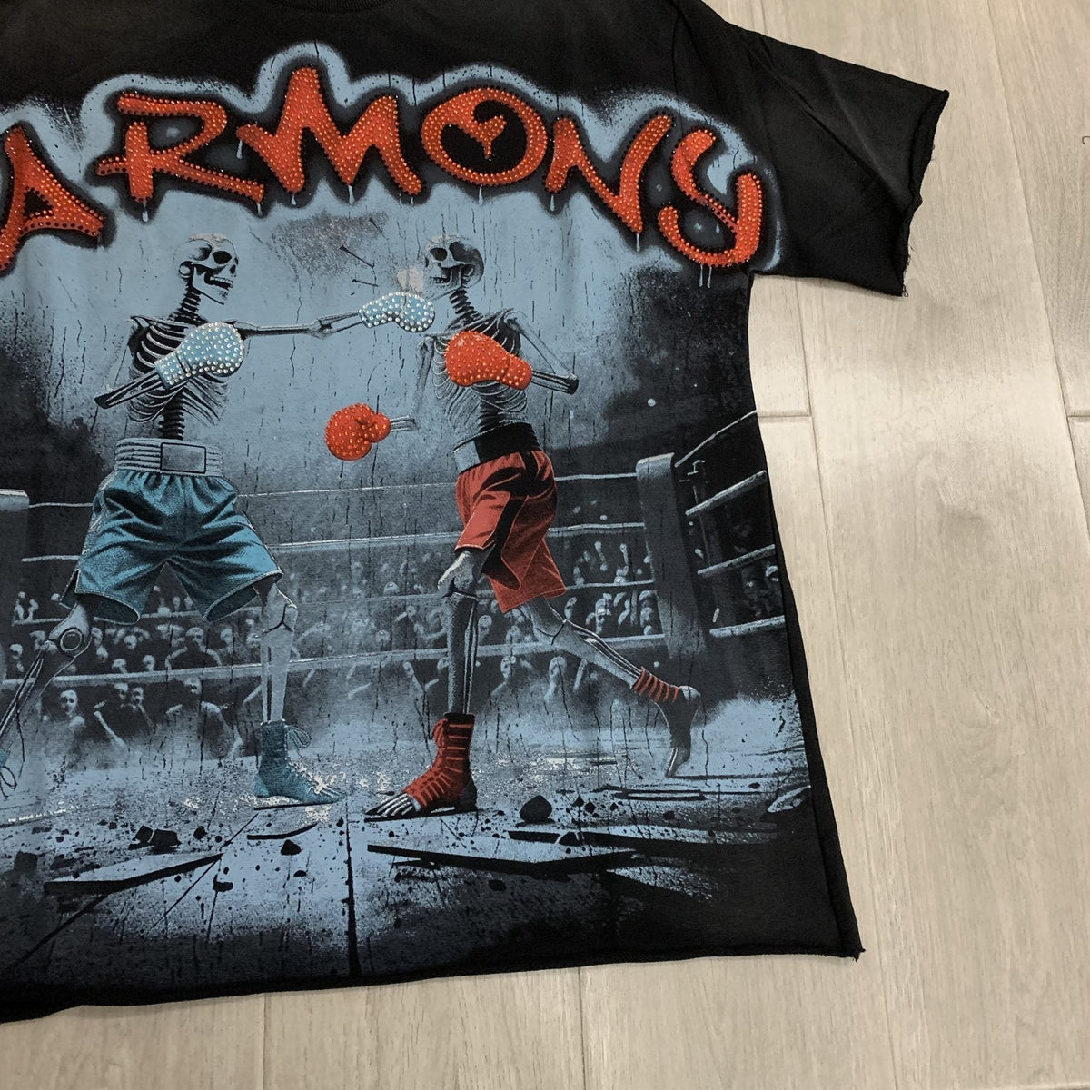 HARMONY Boxing Skeleton Graphic T-Shirt