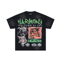 HARMONY Black Front and Back Graphic T-Shirt