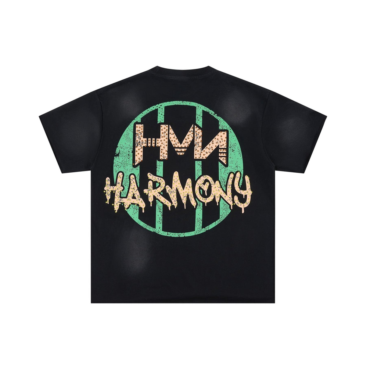 HARMONY Black Front and Back Graphic T-Shirt