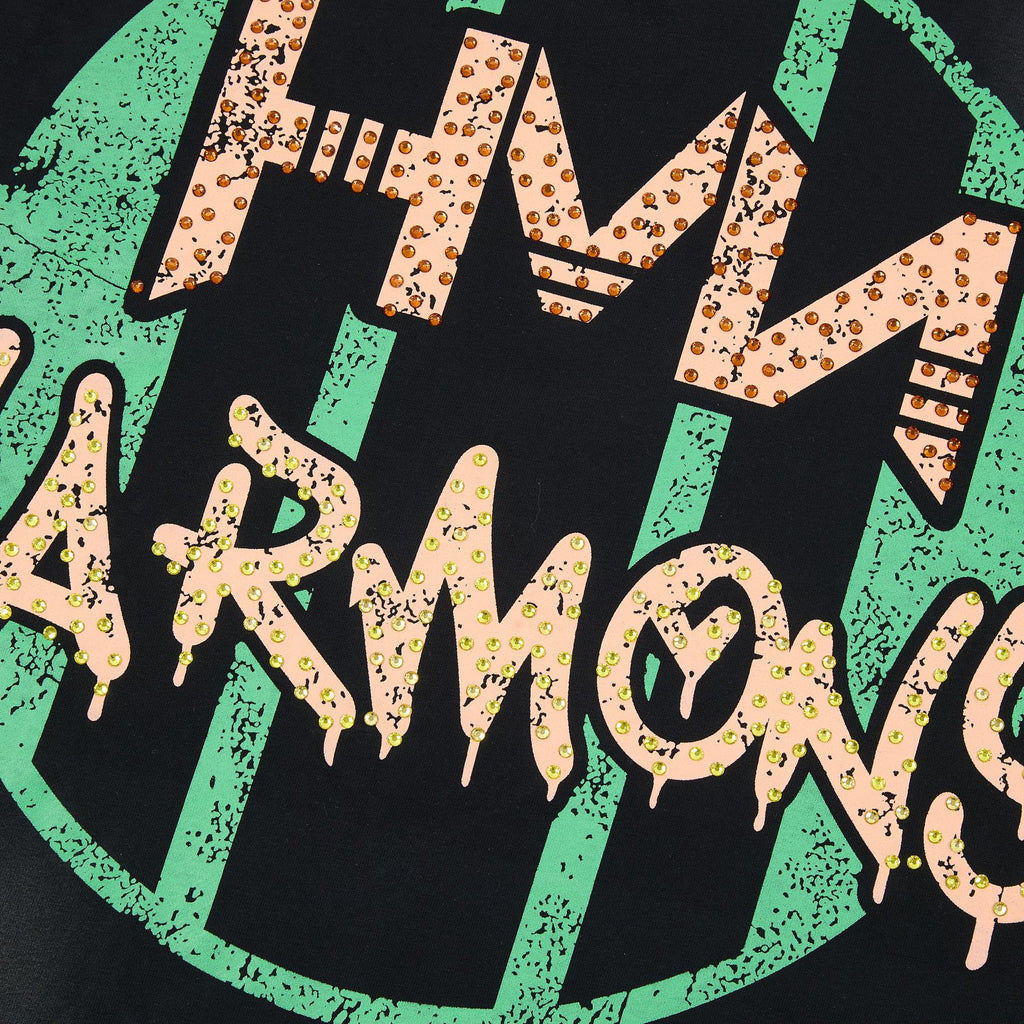 HARMONY Black Front and Back Graphic T-Shirt