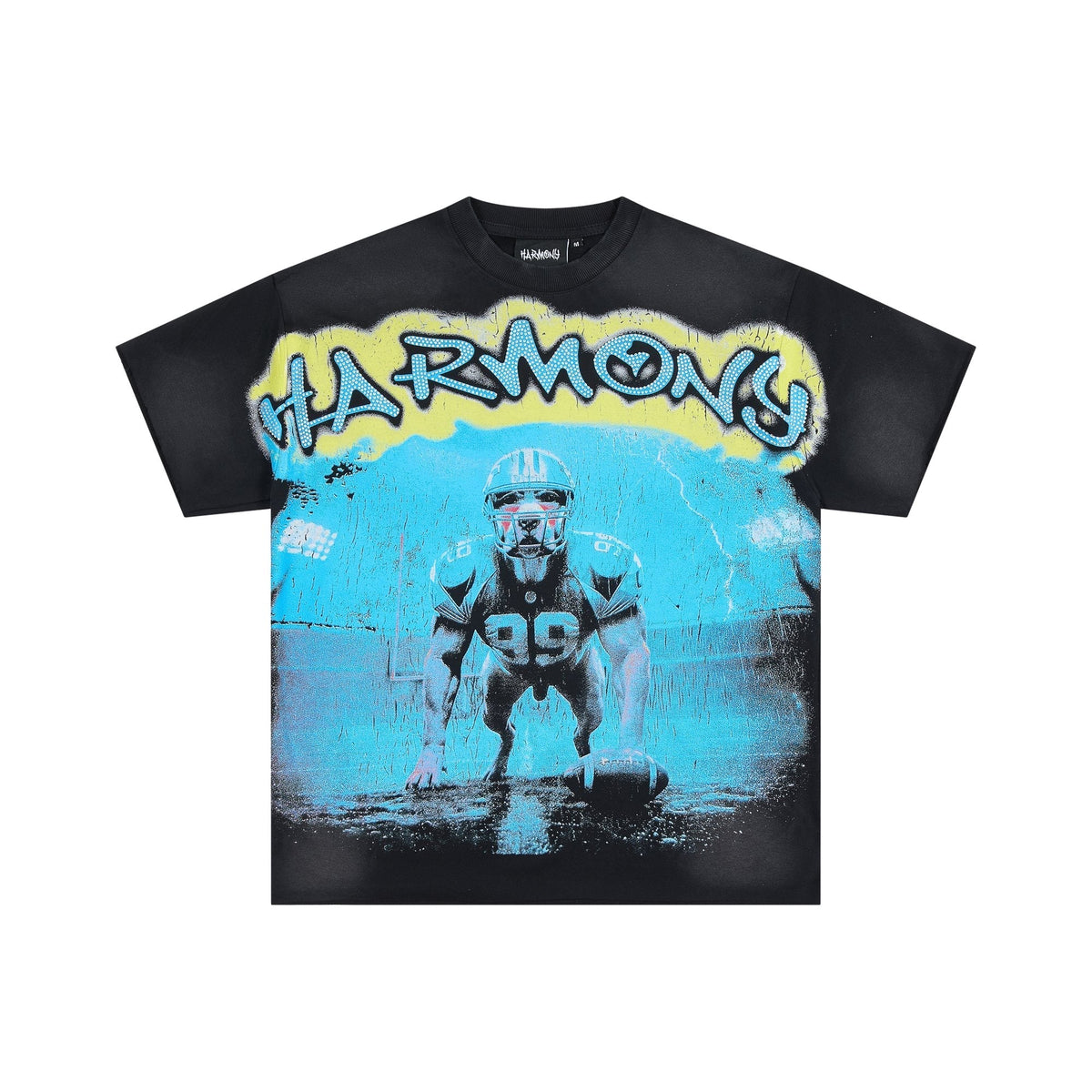 HARMONY Football Graphic Raw-Edge T-Shirt