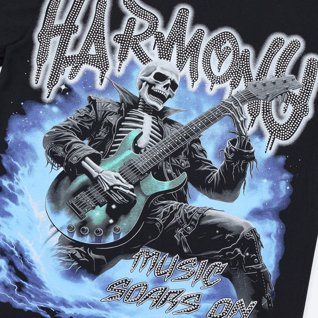 HARMONY Guitar Skeleton Graphic T-Shirt