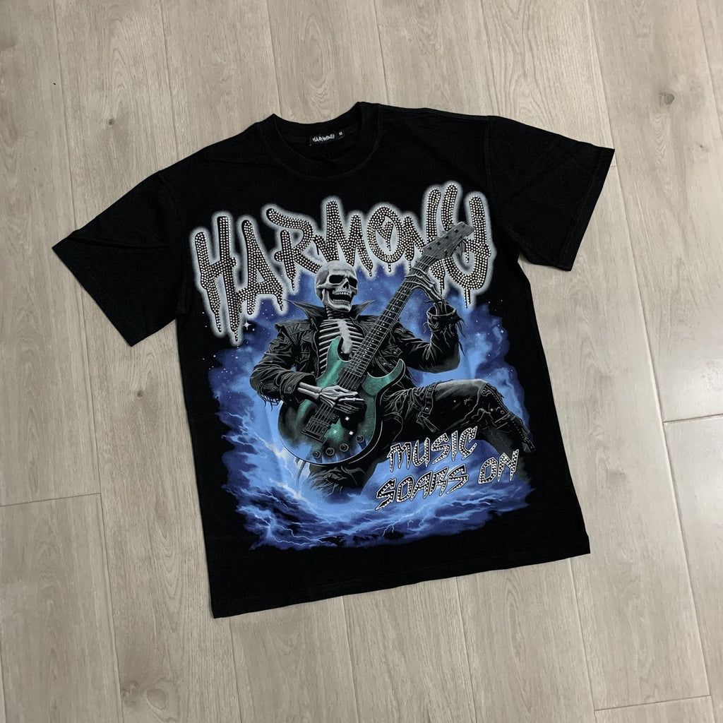 HARMONY Guitar Skeleton Graphic T-Shirt