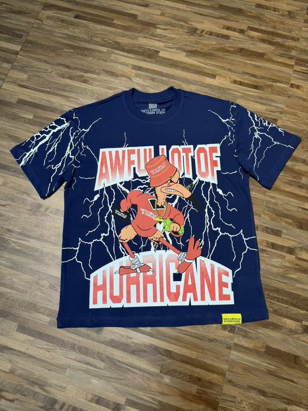 THAT'S A AWFUL LOT OF COUGH SYRUP Lightning Cartoon Graphic T-Shirt