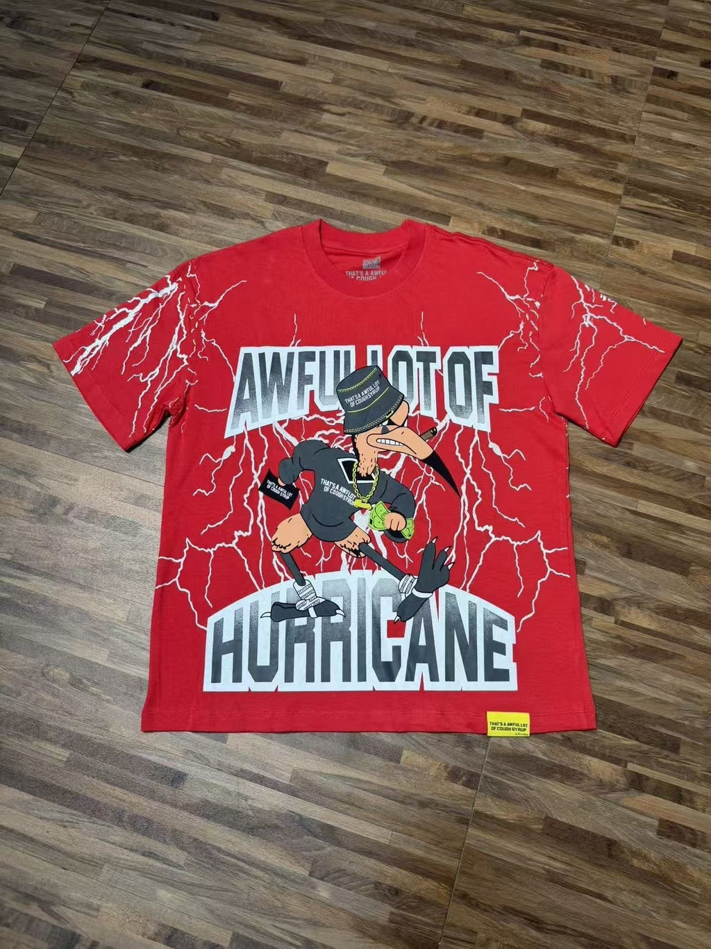 THAT'S A AWFUL LOT OF COUGH SYRUP Lightning Cartoon Graphic T-Shirt