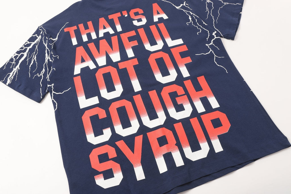 THAT'S A AWFUL LOT OF COUGH SYRUP Lightning Cartoon Graphic T-Shirt