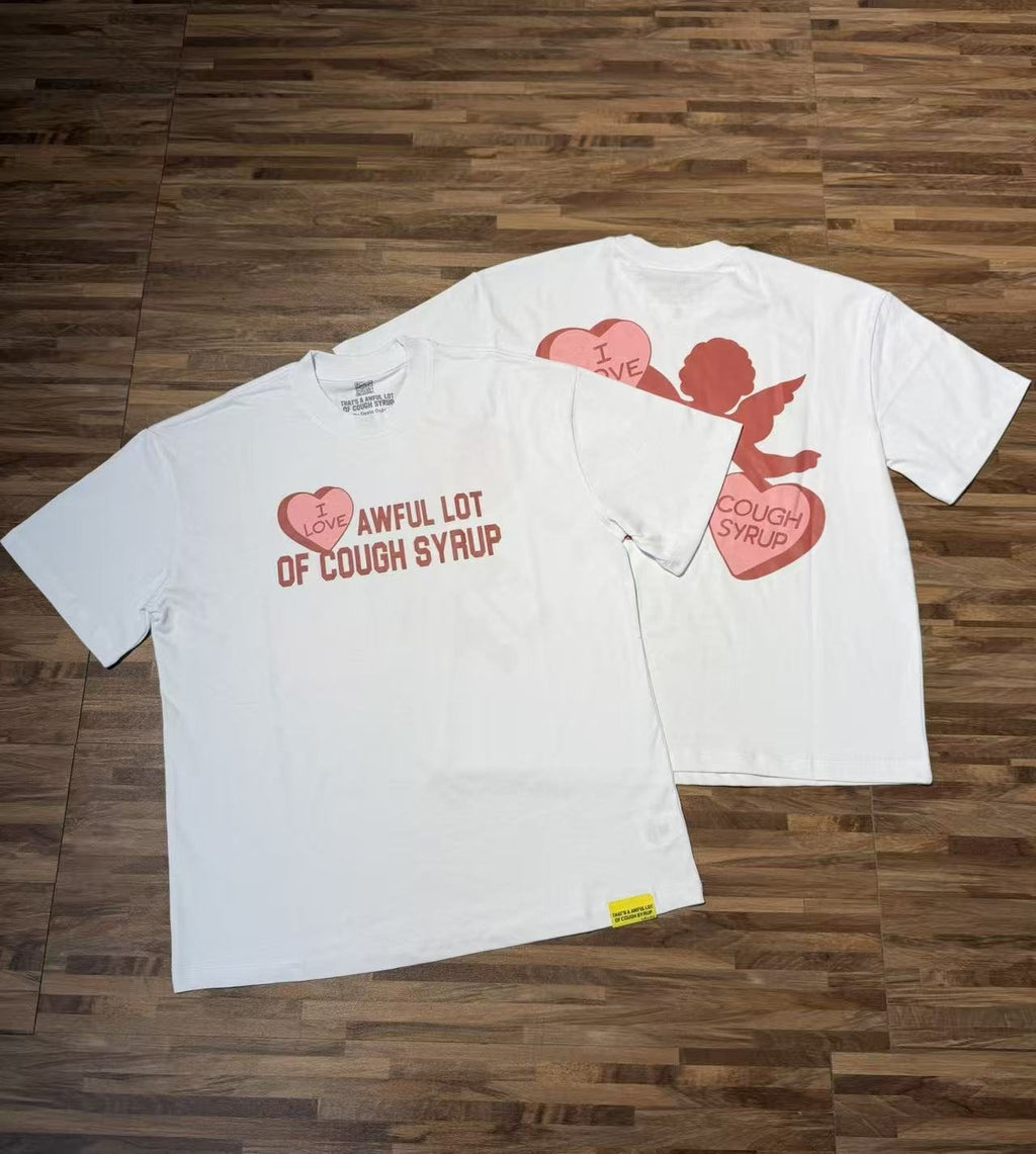 THAT'S A AWFUL LOT OF COUGH SYRUP Cupid Heart Graphic T-Shirt