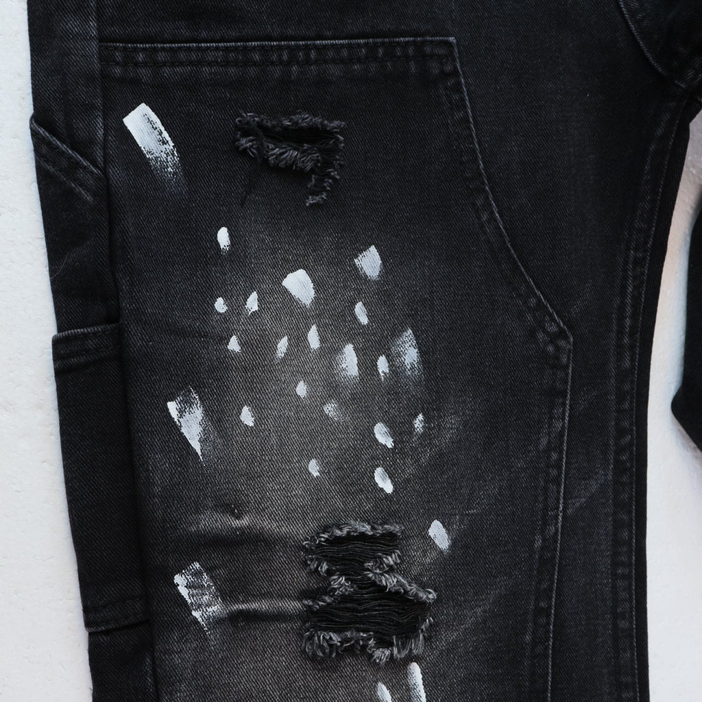 Valley Dreams Distressed Paint-Splatter Jeans