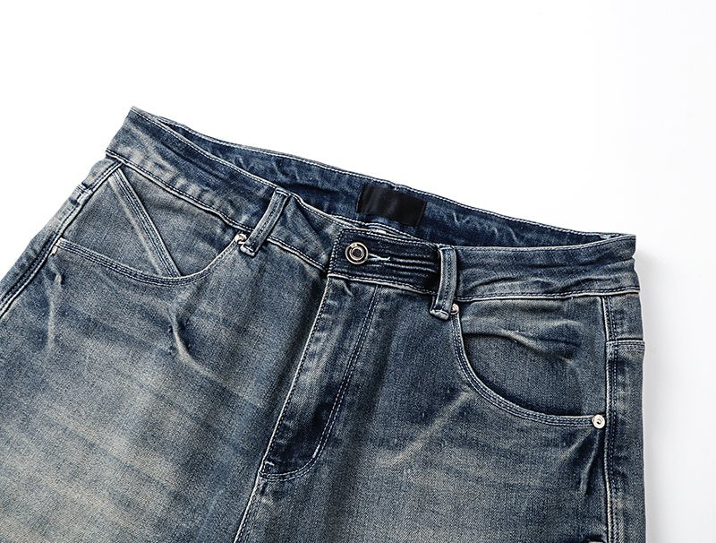 R+A Distressed Washed Blue Jeans