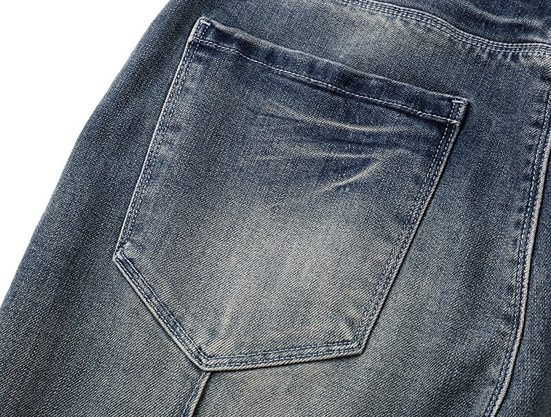 R+A Distressed Washed Blue Jeans