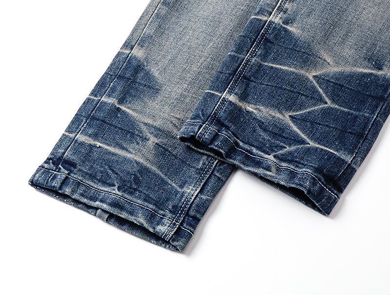 R+A Distressed Washed Blue Jeans