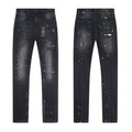 R+A Black Washed Distressed Skinny Jeans