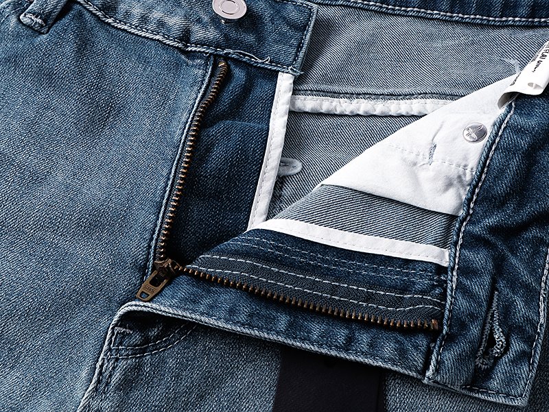 R+A Light Blue Paint-Splatter Patchwork Jeans