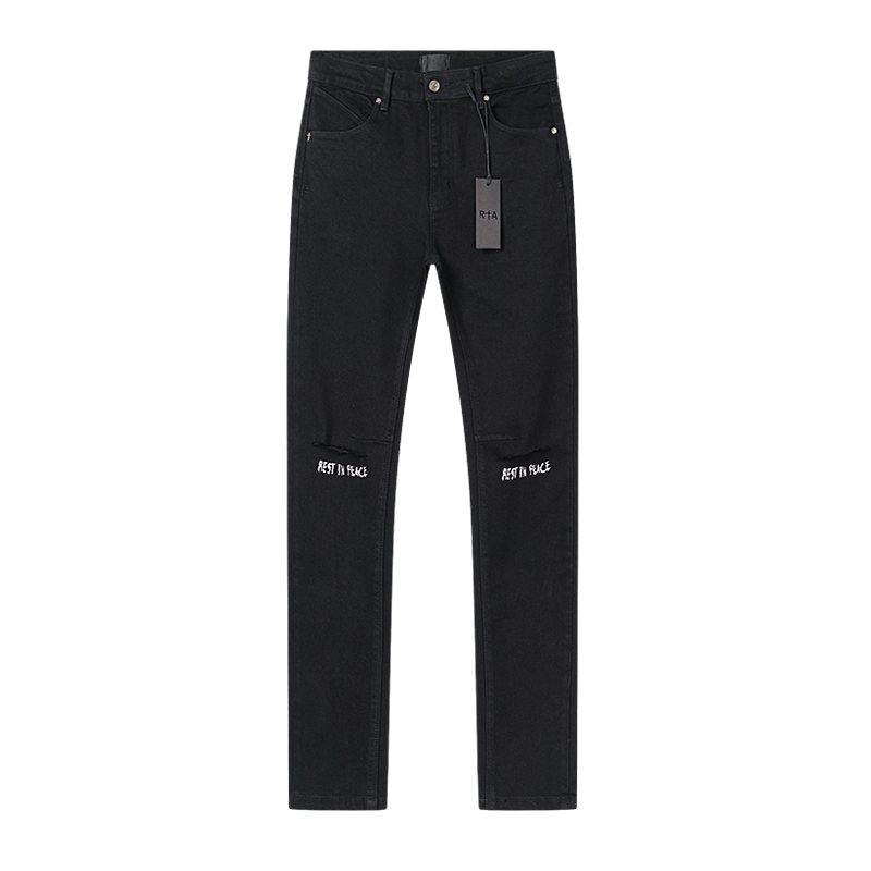 R+A Black Cross Graphic Jeans