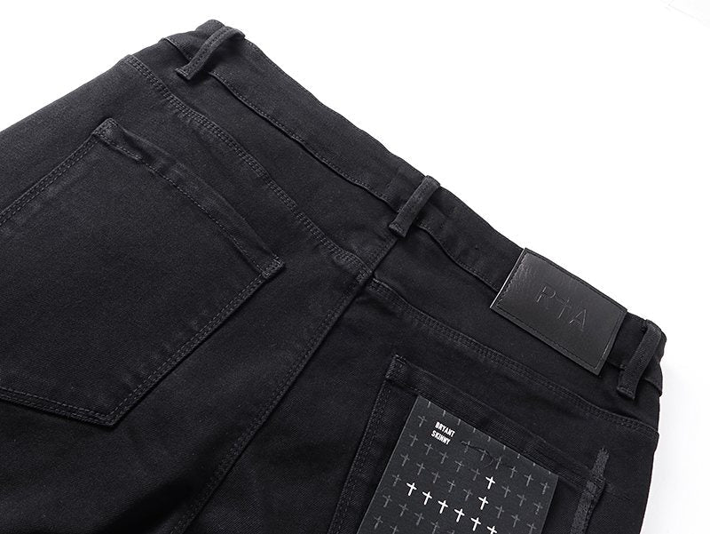 R+A Black Cross Graphic Jeans