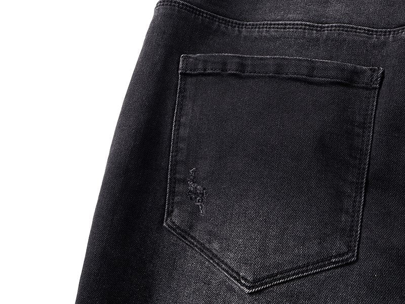 R+A Cross Embroidered Distressed Jeans