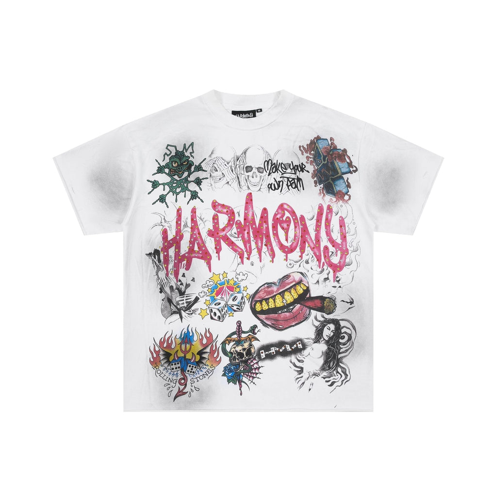 HARMONY Rhinestone-Style Graphic T-Shirt