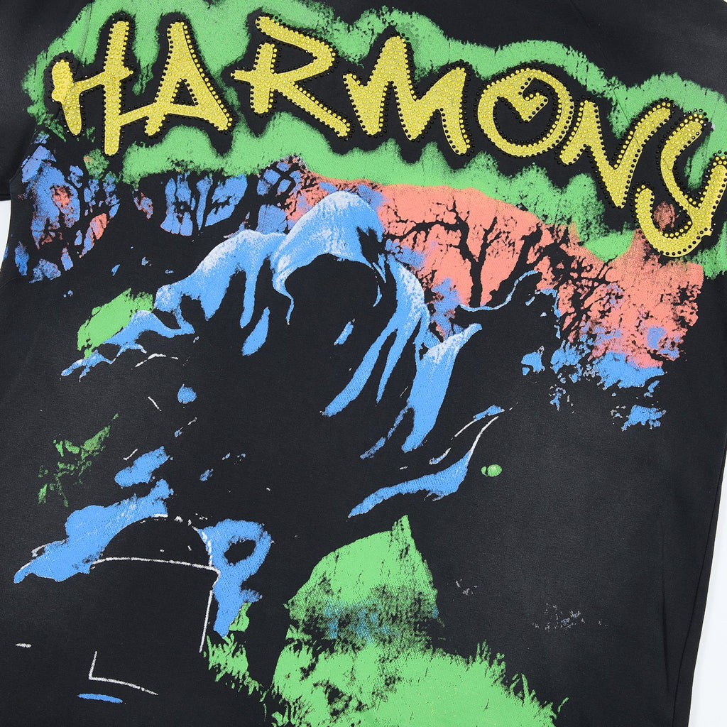 HARMONY Raw-Edge Graphic T-Shirt