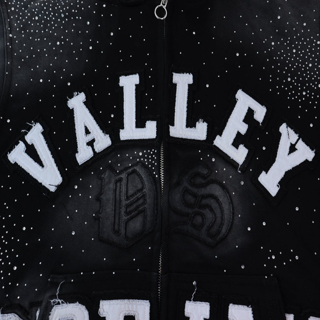 Valley Dreams Washed Rhinestone Zip Hoodie