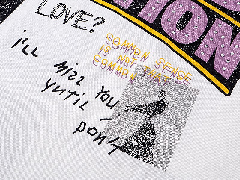 MIXED EMOTION White Graphic T-Shirt