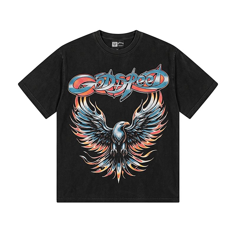 Godspeed Eagle Graphic Washed Black T-Shirt