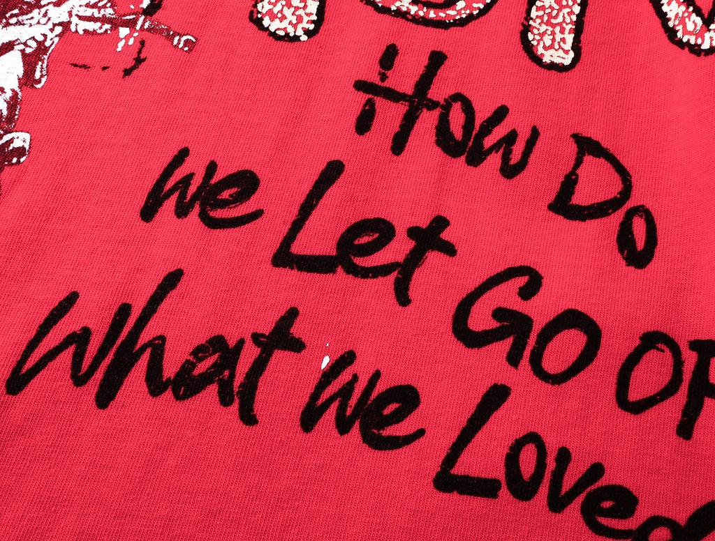 MIXED EMOTION Washed Red Front & Back Graphic T-Shirt