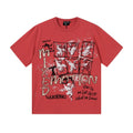 MIXED EMOTION Washed Red Front & Back Graphic T-Shirt
