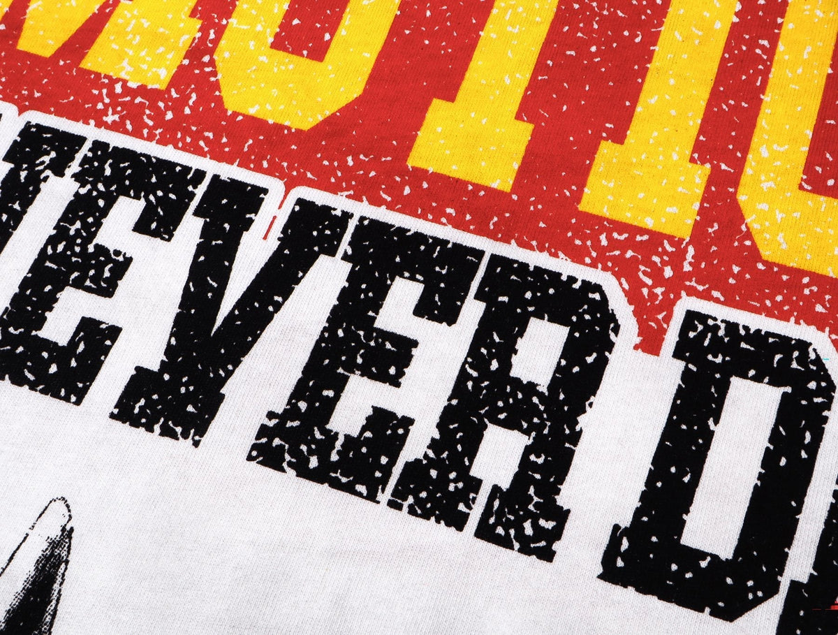 MIXED EMOTION Washed White Front & Back Graphic T-Shirt