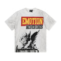 MIXED EMOTION Washed White Front & Back Graphic T-Shirt