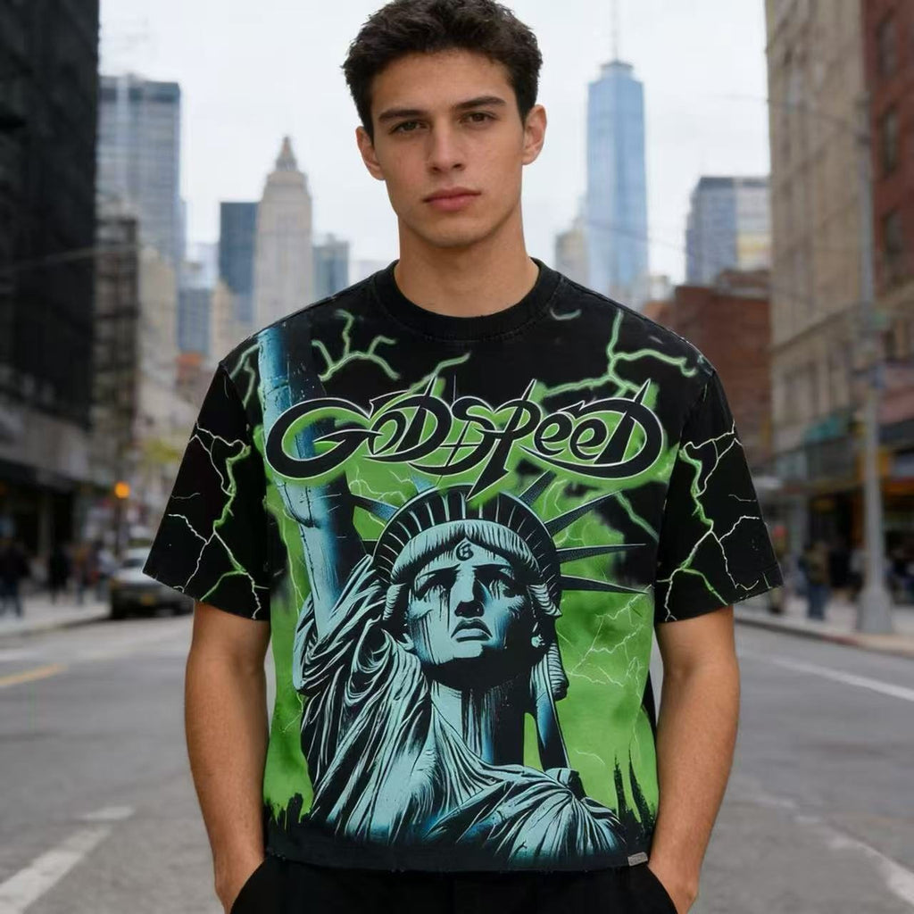 Godspeed Statue of Liberty Graphic T-Shirt