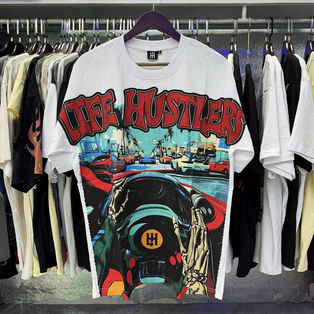 Life Hustlere Motorcycle Graphic Short-Sleeve T-Shirt