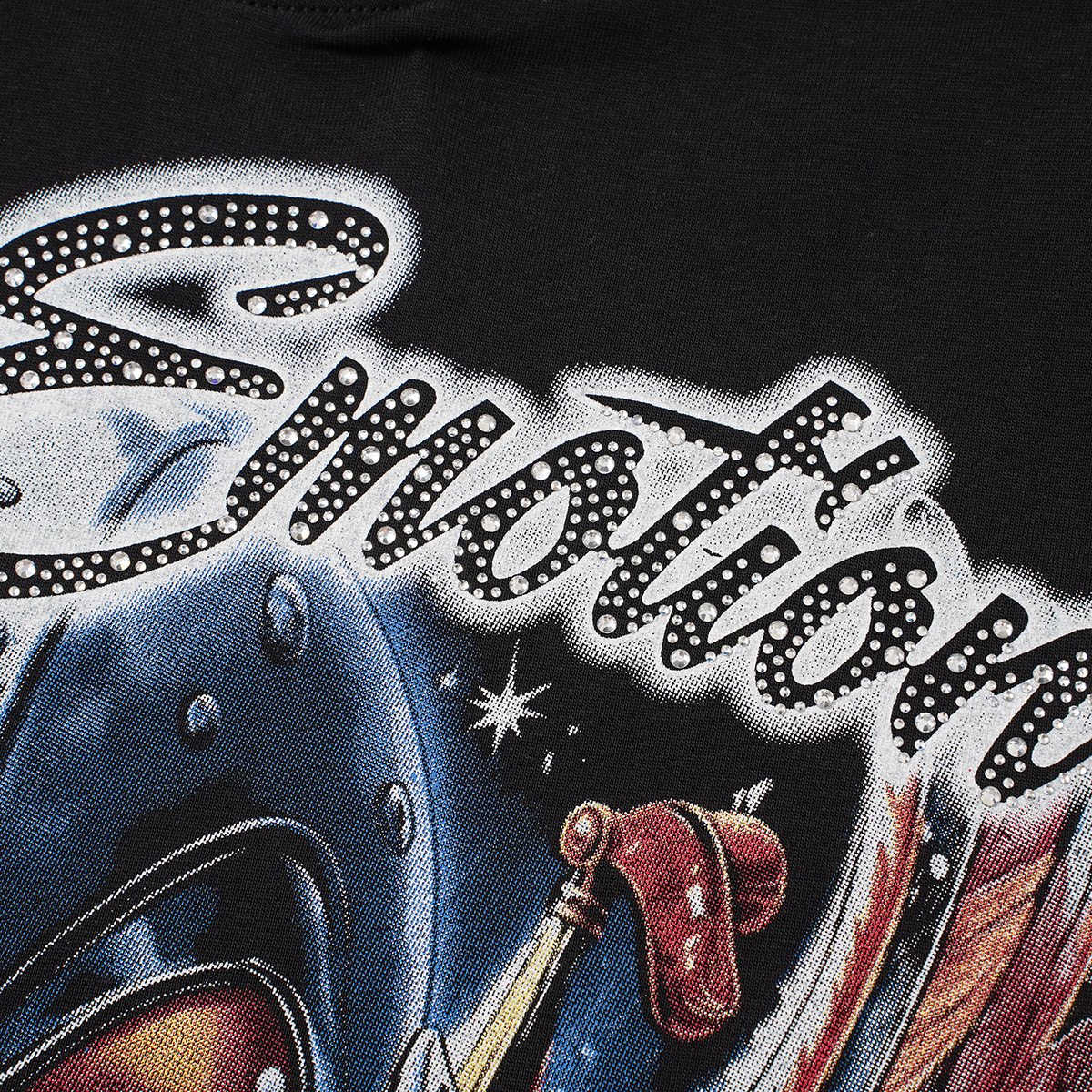 MIXED EMOTION Rhinestone Front Graphic T-Shirt