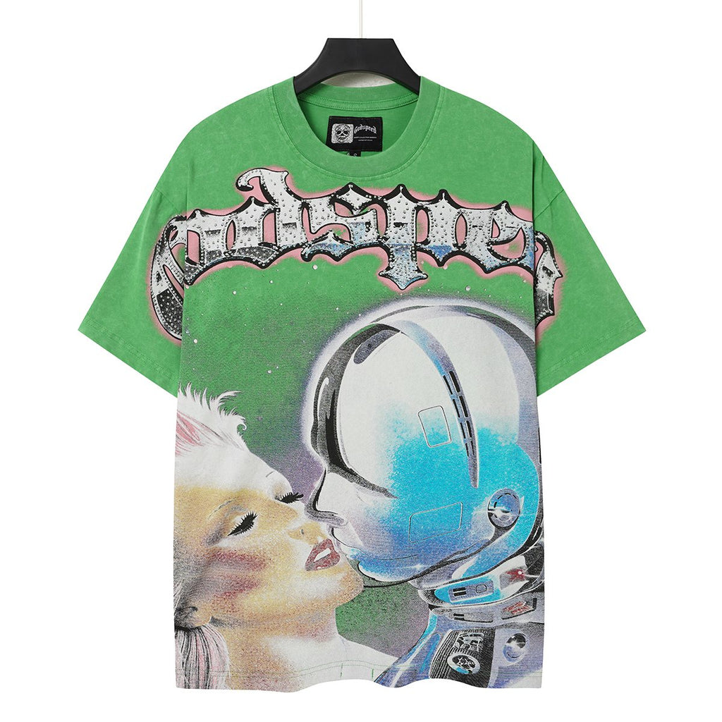 Godspeed Astronaut Face Graphic T-Shirt