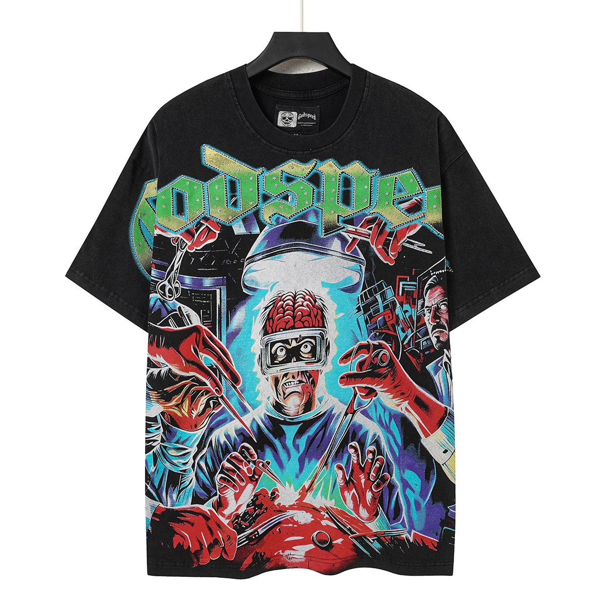 Godspeed Washed Black Rock Graphic T-Shirt