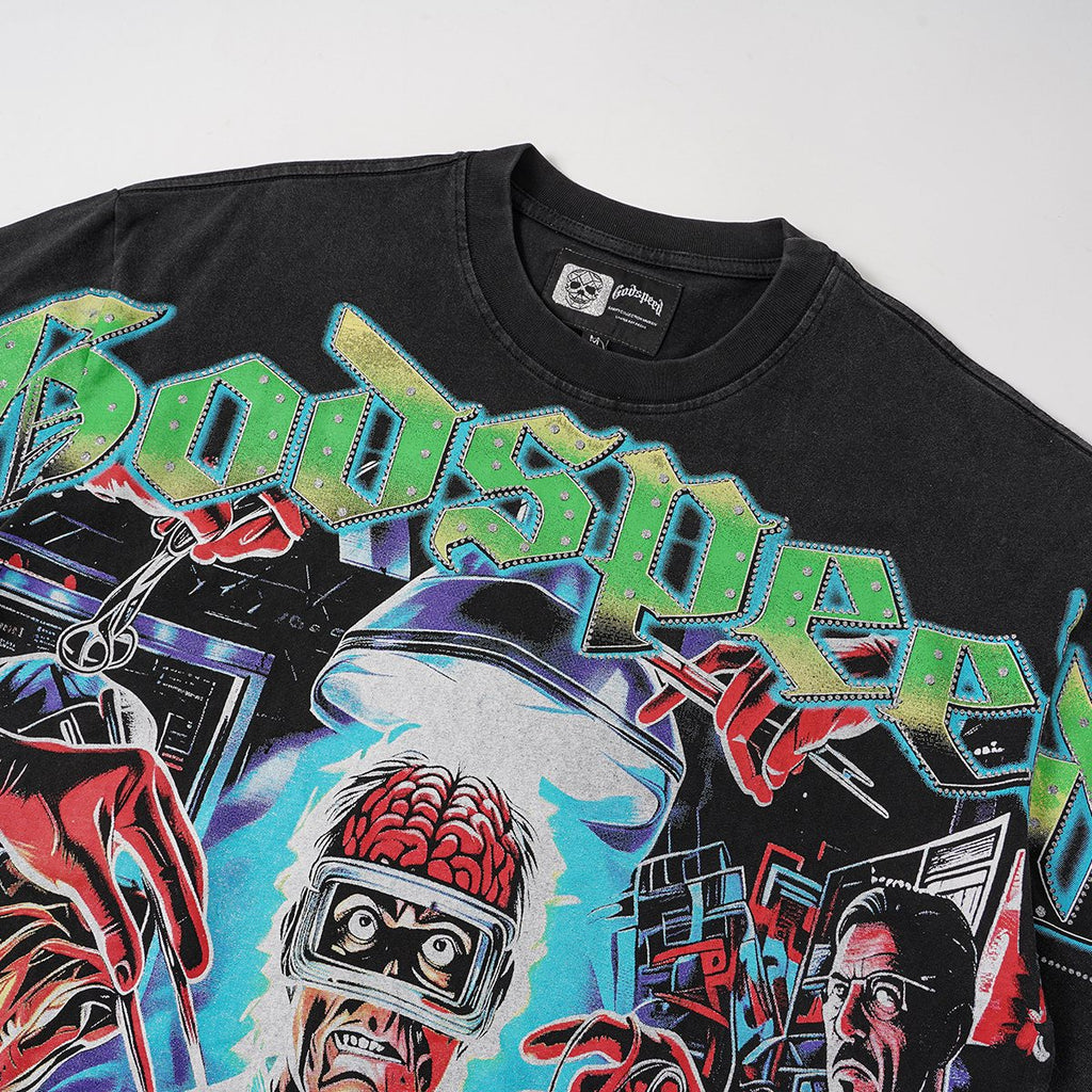 Godspeed Washed Black Rock Graphic T-Shirt