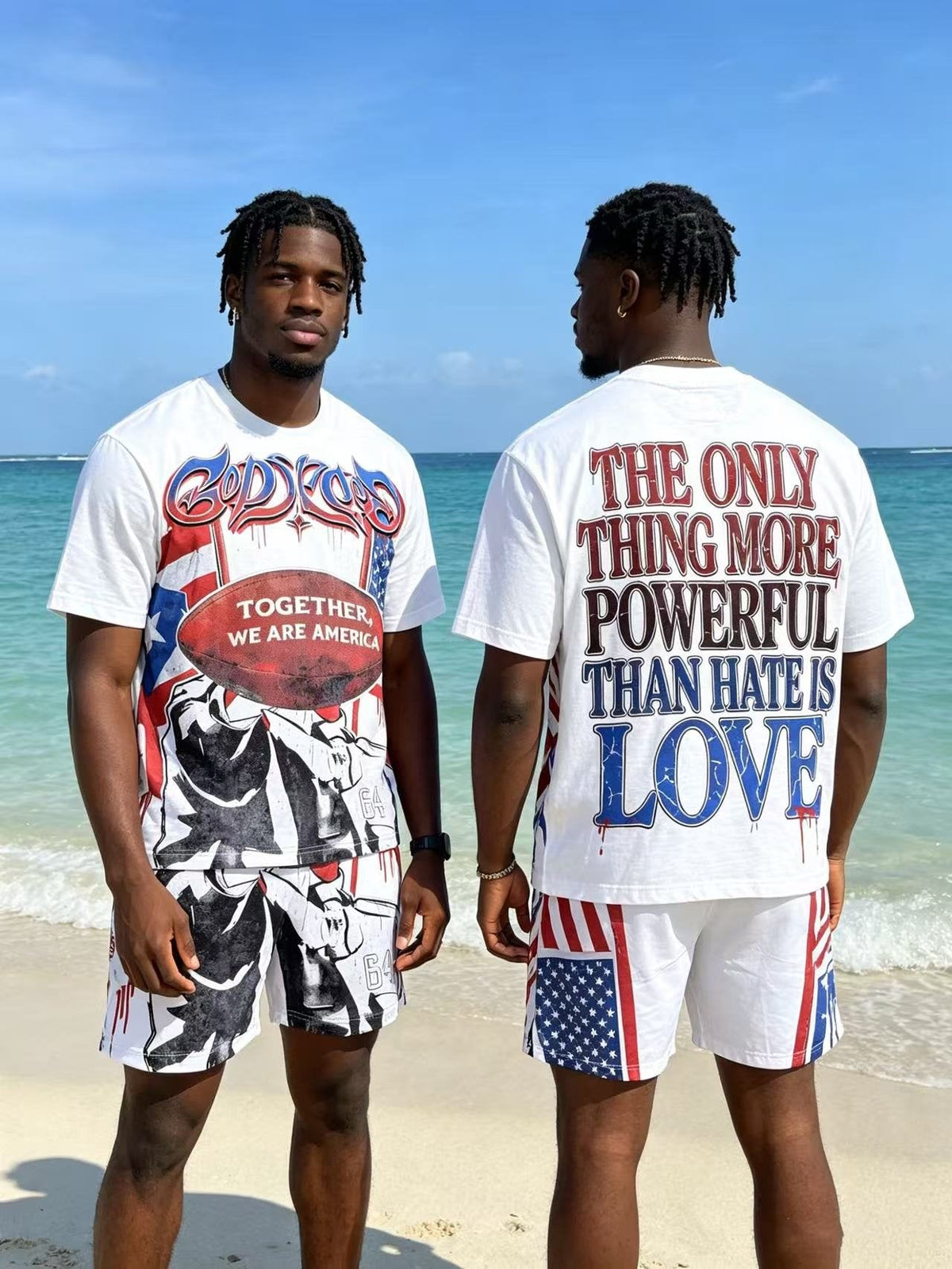 Godspeed Patriotic Football Graphic T-Shirt