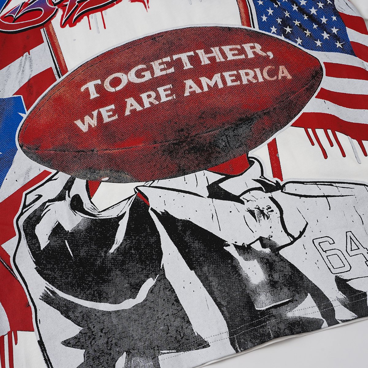 Godspeed Patriotic Football Graphic T-Shirt