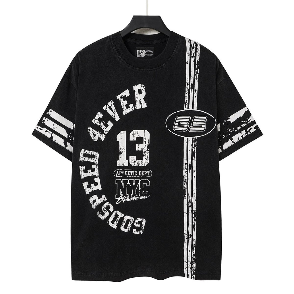 Godspeed Washed Black Distressed Graphic T-Shirt