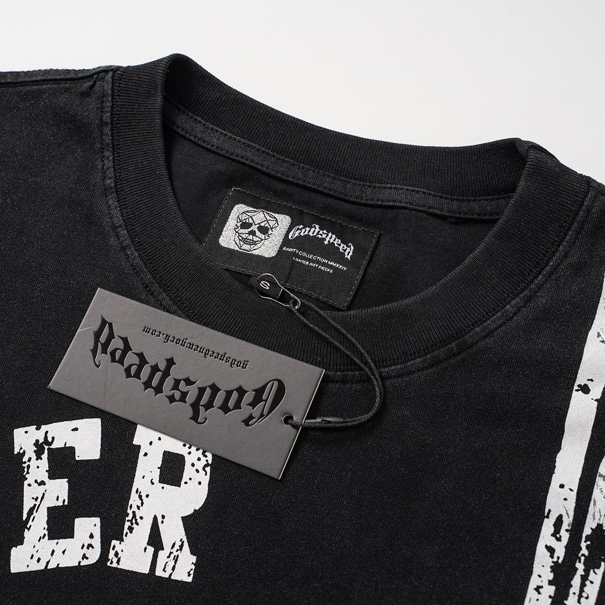 Godspeed Washed Black Distressed Graphic T-Shirt