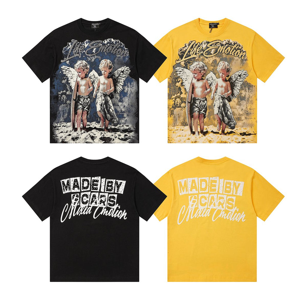 MIXED EMOTION Front Rhinestone Graphic T-Shirt