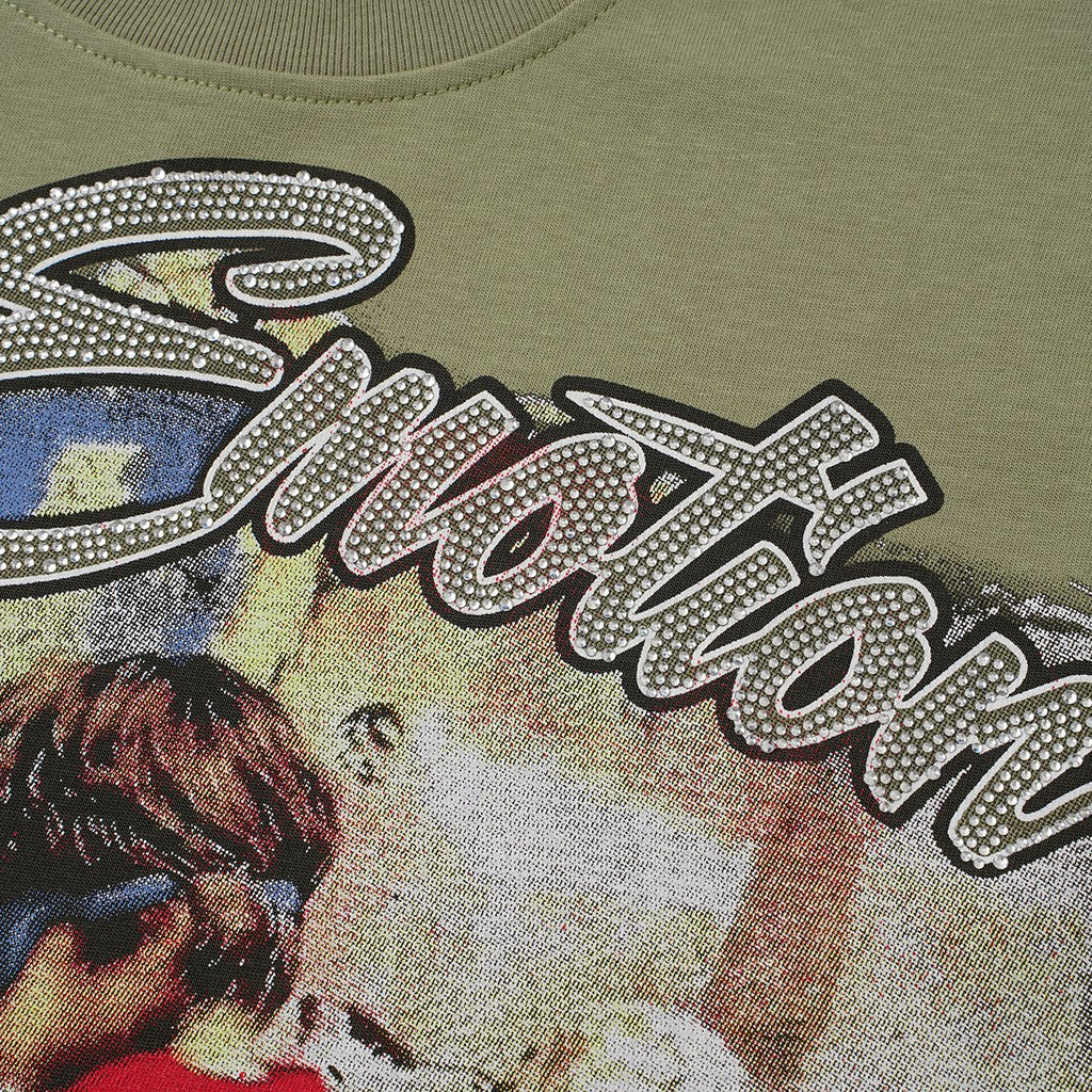 MIXED EMOTION Rhinestone Graphic T-Shirt