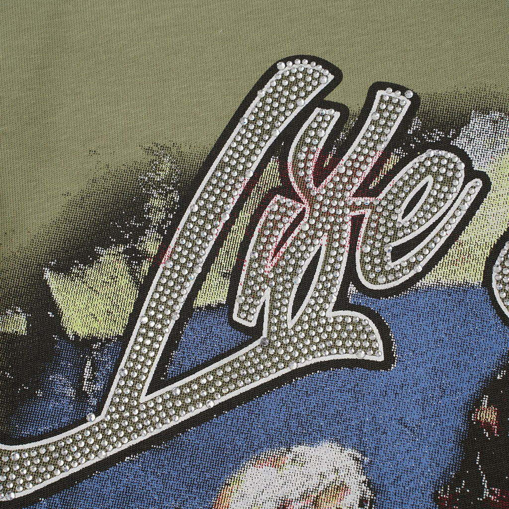 MIXED EMOTION Rhinestone Graphic T-Shirt