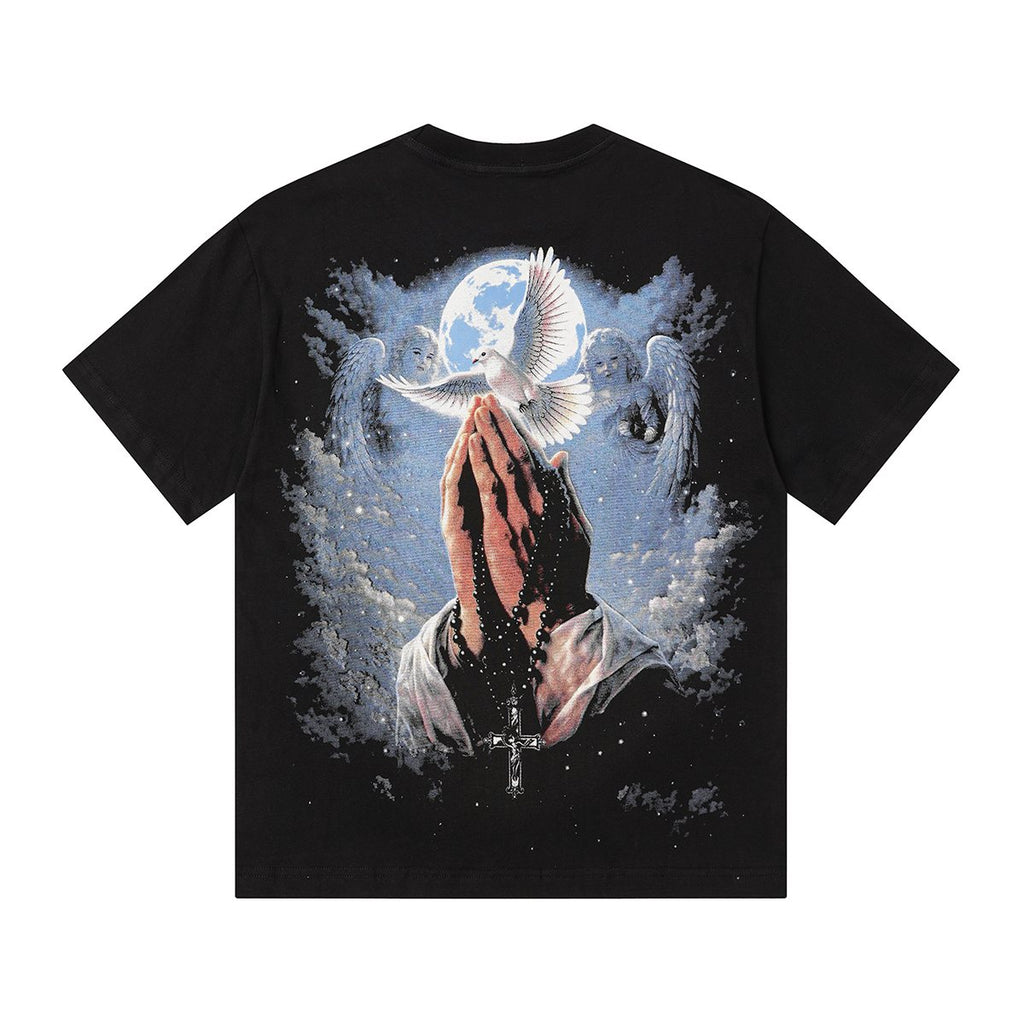 MIXED EMOTION Rhinestone Graphic Short-Sleeve T-Shirt