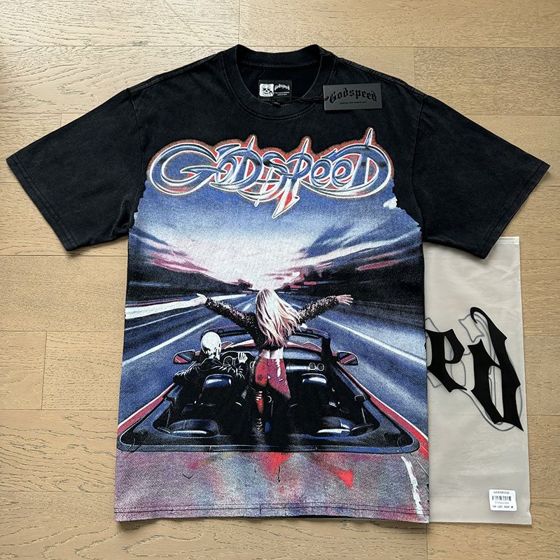 Godspeed Washed Black Graphic T-Shirt