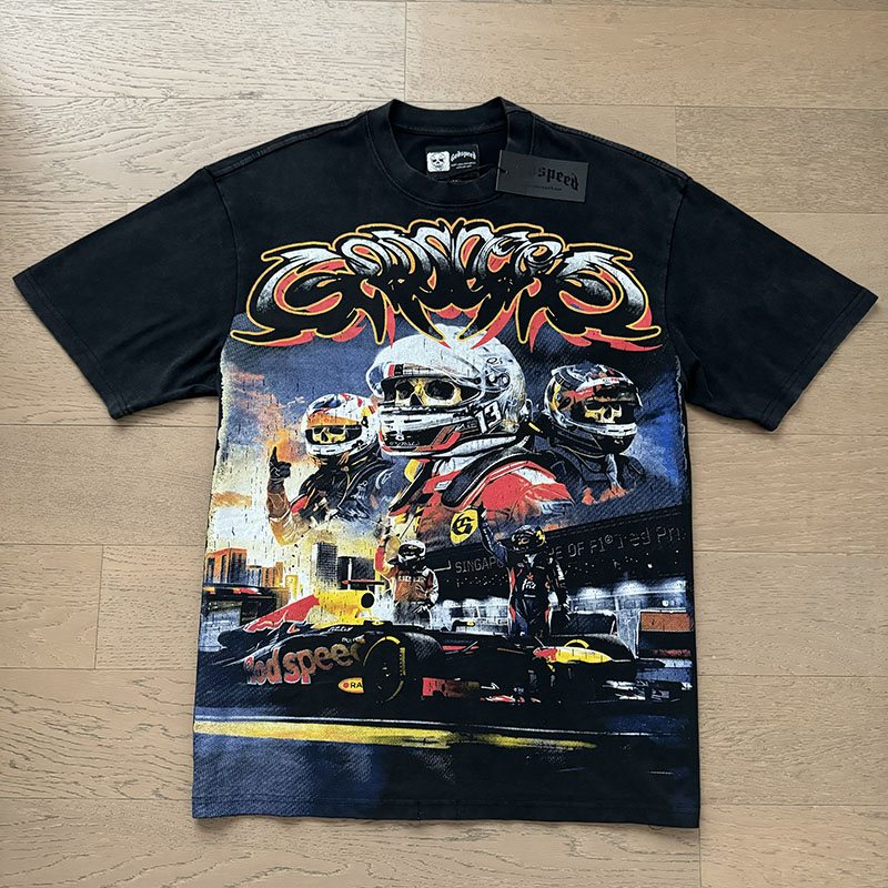 Godspeed Washed Black Racing Graphic T-Shirt