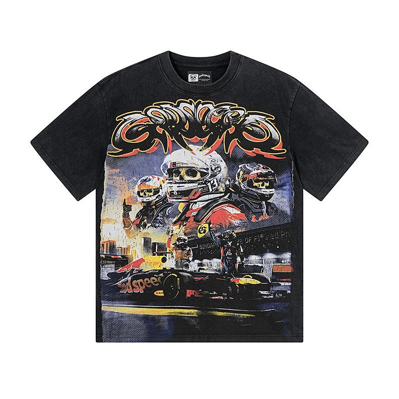 Godspeed Washed Black Racing Graphic T-Shirt