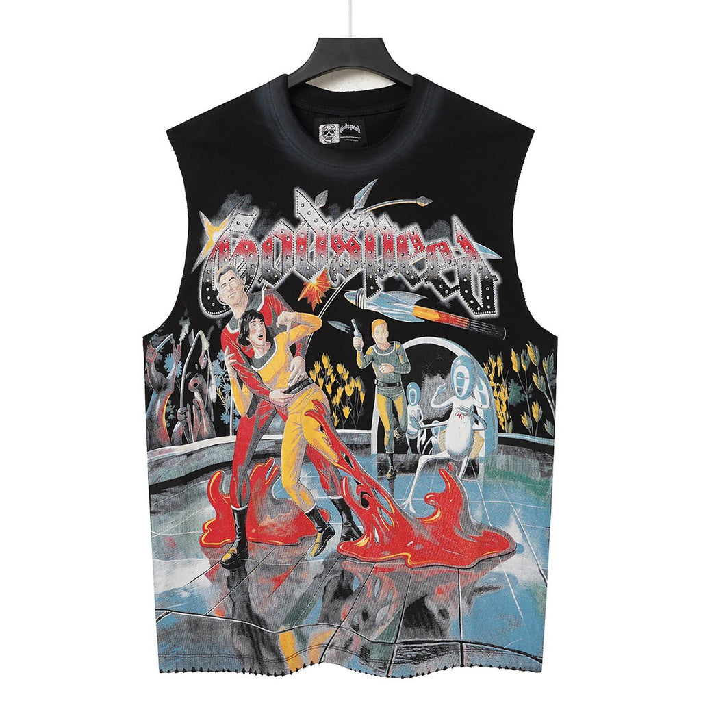 Godspeed Rhinestone Washed Sleeveless T-Shirt